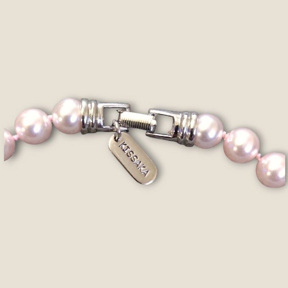 Kissaka Pink Faux Pearl Necklace - Picture 4 of 4